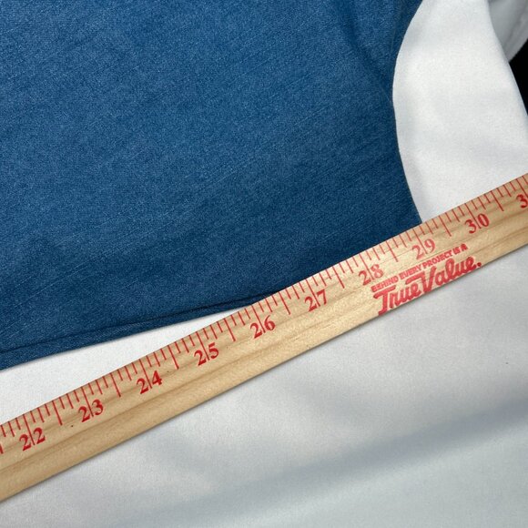 Denim 24/7 Size 34 W Plus Size Wide Leg Jeans Pull On Blue Jeans Flare Leg #1 - Picture 7 of 8